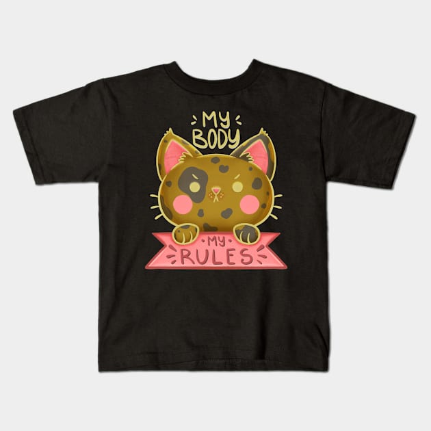 My Body My Rules Kids T-Shirt by lamosquitamuerta